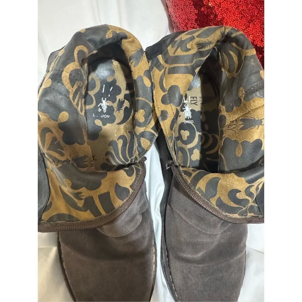 Fly london MON944FLY Desert Boot grey suede size 41 women's 10.5
